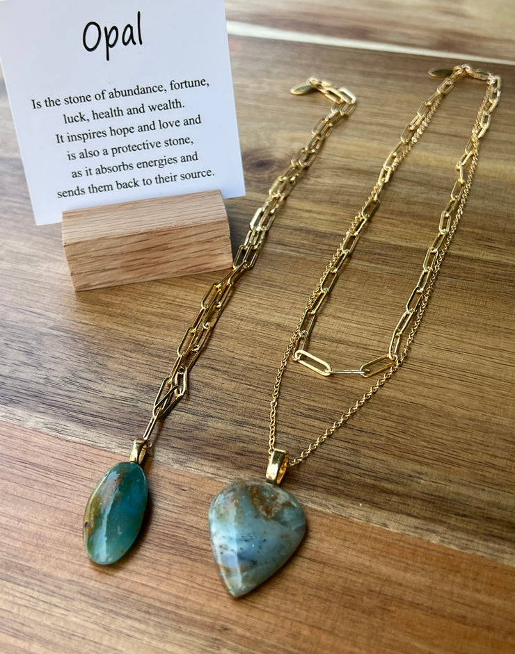 Opal Necklace Pendant (oval) with Chain
