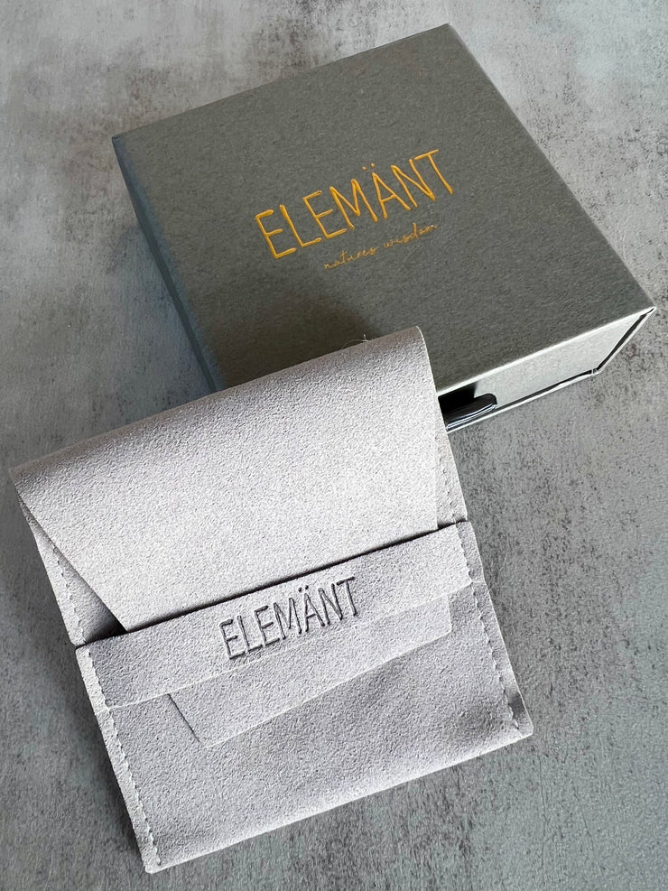 Each set of earrings arrives in a gray 4*4*1.5in (10*10*3.5cm) beautiful high quality and carefully designed pull out box with shiny embossed logo on front and instagram name on back. Inside is a 3.5*3.5in (9*9cm) lighter gray suede pouch with debossed logo on the band laying on top of a black soft cushion. Inside is also a note describing the stones meaning and benefit. Our packaging is of the highest quality and comes ready for gift giving.