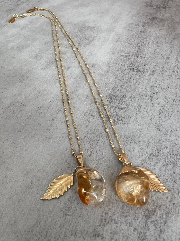 Citrine Quartz Pendant and Chain