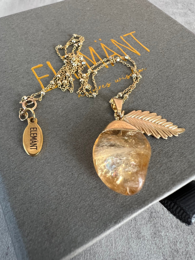 Citrine Quartz Pendant and Chain